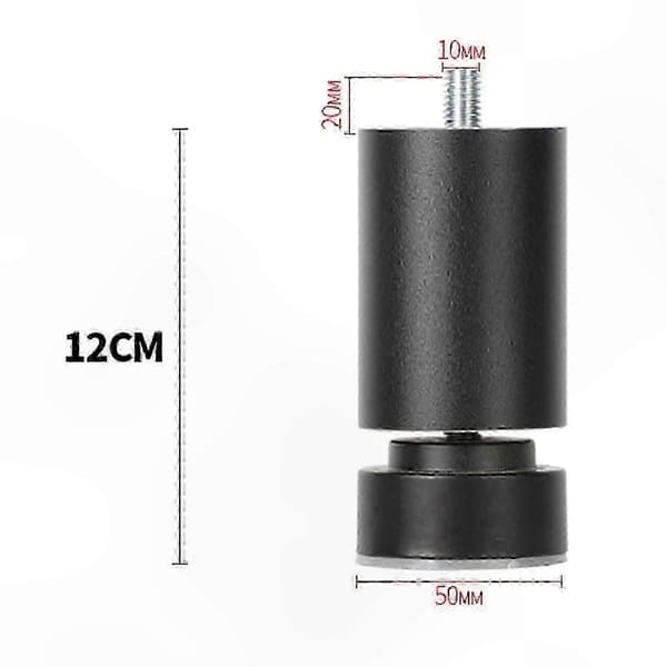 Robust møbelstøtte med justerbare metalben og M10-gevindforbindelse Black 12cm