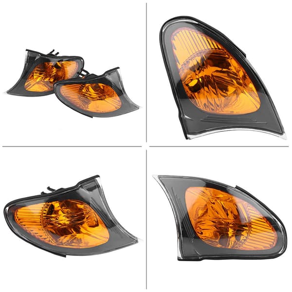Par av hörnljuslins Blinkersljusskydd Gul lins för BMW E46 3-serie 4DR 2002-2005
