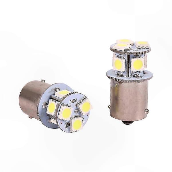 2-pak 5050 8SMD LED-pærer til bilbremselys BA15S R5W 1156 hvid