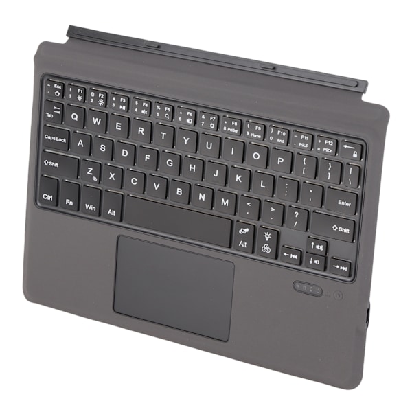 Trådlöst tangentbord BT5.0 Ultra Slim Touchpad PU Läder Enkel Kontroll Snabb Respons Tablet Tangentbord för Go 1 2 3 Med Färgglad Bakgrundsbelysning (450mAh Batteri)