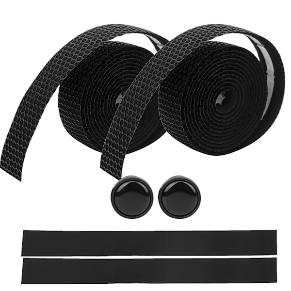 Mountainbike Styr Wrap Cykel Anti-Slip Styrbånd med 2 stk. Styrpropper (Sort)