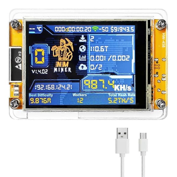 【03】ThMiner NerdMiner Opgradering 987 /S Hashrate 2,8 tommer smart skærm