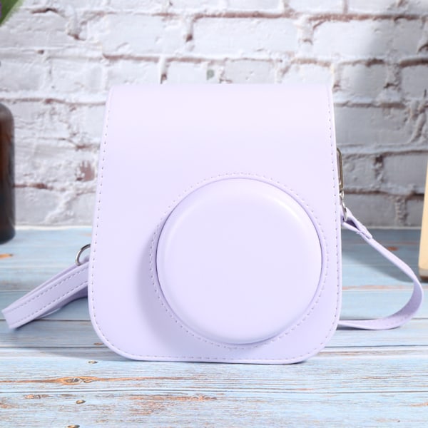 PU Læder Taske med Skulderrem til Fujifilm Instax Mini 11 Kamera Lilla