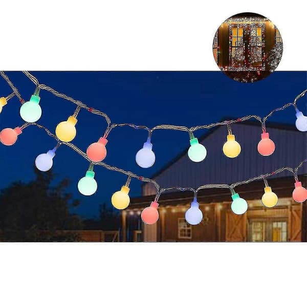 Lyskæde Solcellelampe Udendørs 12m 100er LED Kugle Mat Lyskæde IP65 H