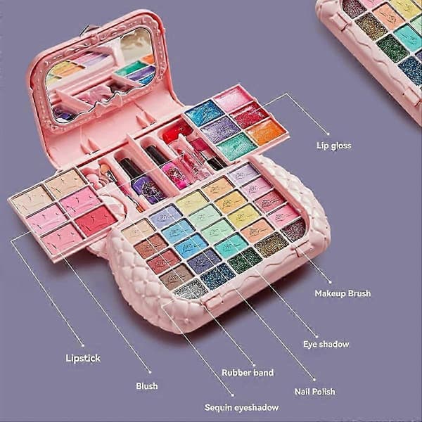 Børne skønheds legetøj makeup sæt lille taske vaskbart foregive legesæt legetøj med spejl giftfrit og sikkert