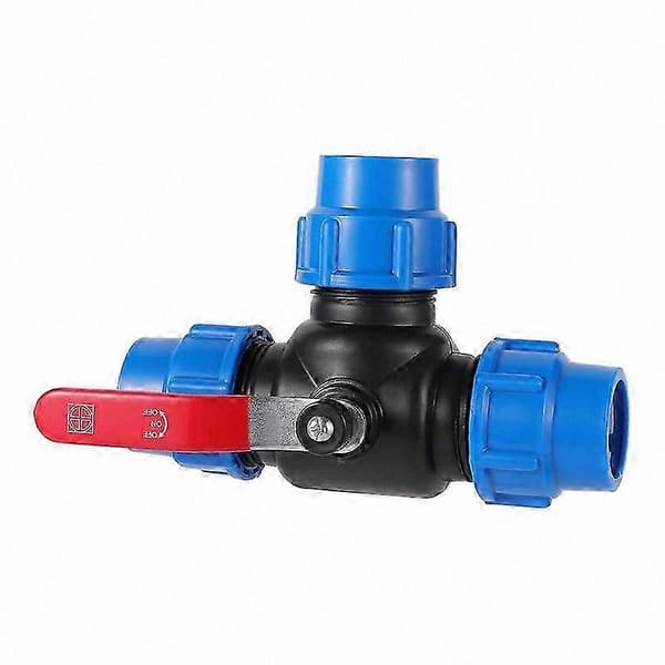 32 mm PE-rørfittings til vandrørstilslutning, kugleventil til landbrugsvandingssystem Metal Tee valve