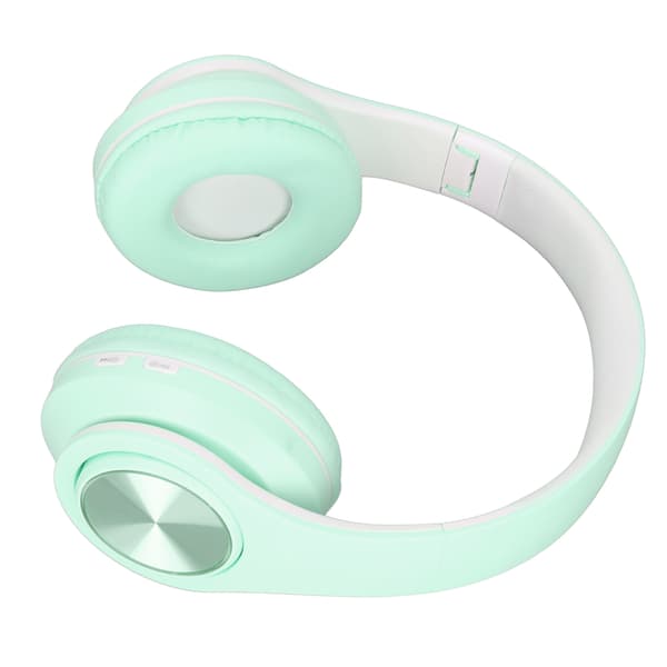 Bluetooth-headset med støjreduktion, foldbare trådløse hovedtelefoner over øret med farverigt lys til telefon, bærbar computer, grøn