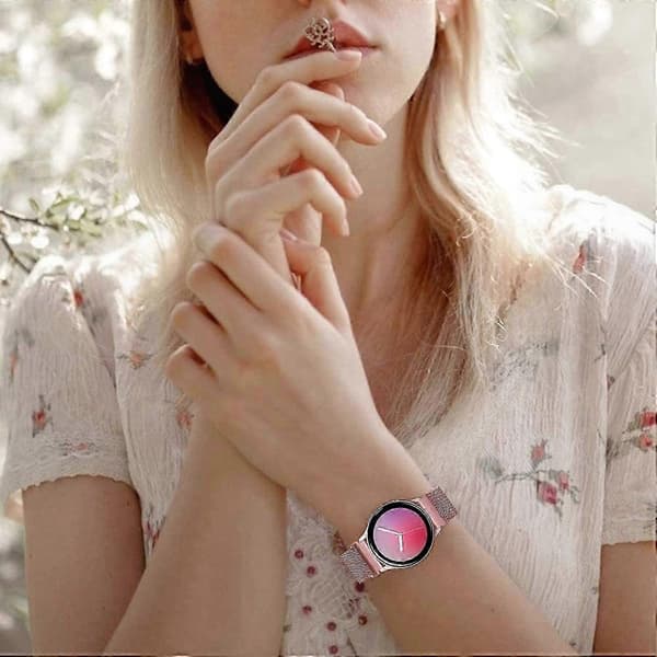 Rustfrit stålnetarmbånd til Vivoactive 3, Venu smartwatches Multicolor Rose Pink