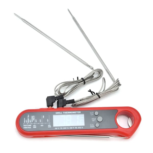 Foldbart Madtermometer Multi Probe Alarm Digitalt Temperaturmeter til Grillovn