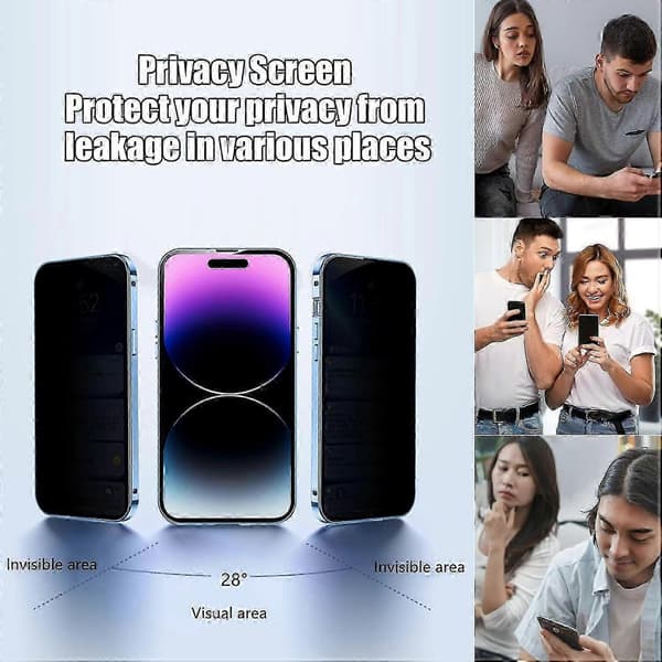 【03】Magnetic Privacy Case for iPhone 15 Pro Max with Lock, Magnetic Double-Sided Anti-Peep Tempered Glass, Black