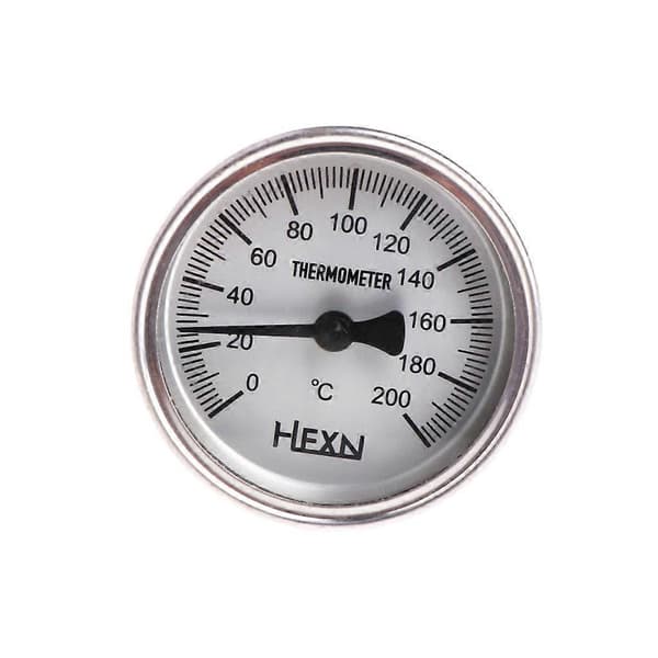 Kompakt bimetallisk termometer 50/100/150/200/300 ℃ termometer i rustfrit stål 1/4PT-forbindelse bruges til rørledninger 300 degrees