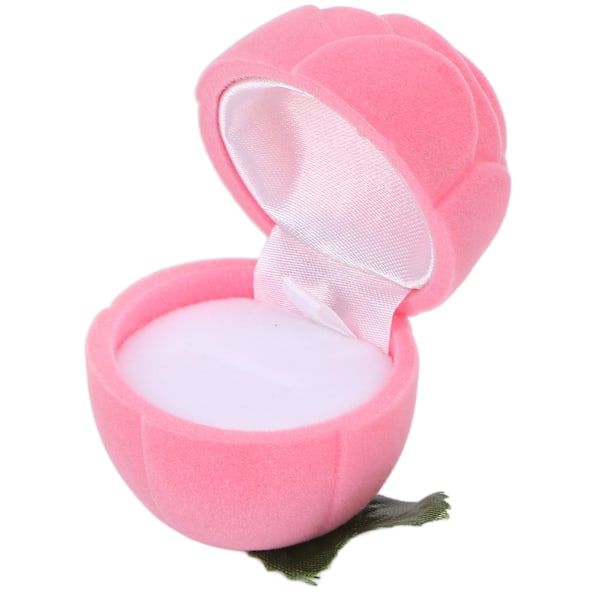 Rosa Ros Ringbox Mini Smycken Örhängen Hållare Fodral för Förlovningsförslag Bröllop