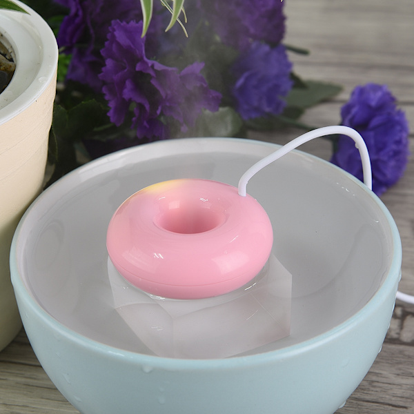 Bärbar Mini Munkformad USB Atomiserande Sprayluftfuktare för Hemmakontor Bil Rosa