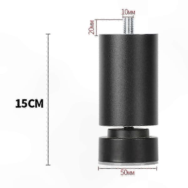 Robust møbelstøtte med justerbare metalben og M10-gevindforbindelse Black 15cm