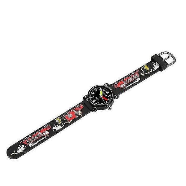 Lasten kello silikonihihnalla 3D-palokuvio Unisex Banmo Black