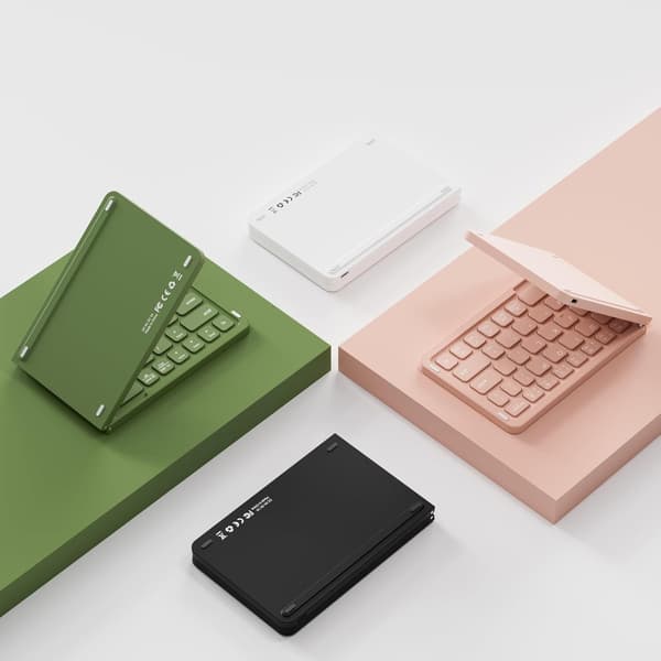 Mini hopfällbart Bluetooth-tangentbord - Bärbart trådlöst tangentbord i full storlek, hopfällbara resetangentbord (grön)