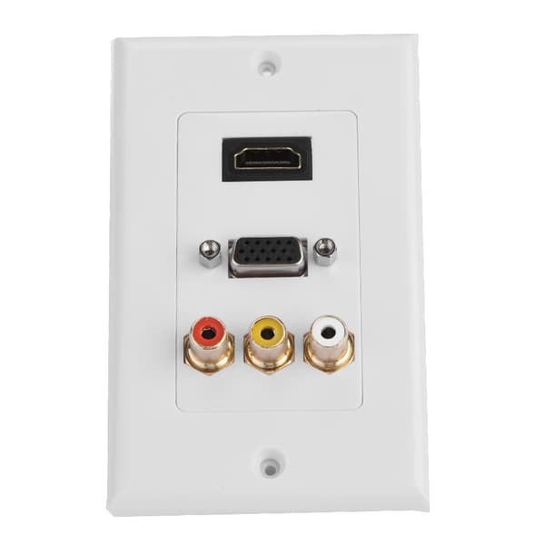 3 i 1 HDMI VGA RCA-porte Multimediepanel Multibeskyttelse Multimedie Vægstik