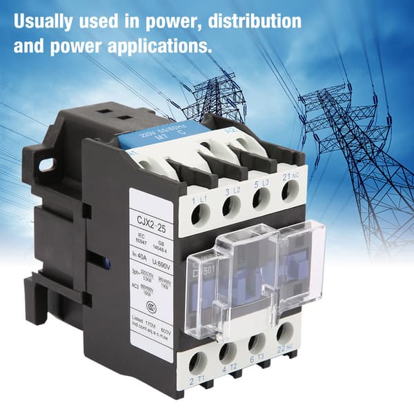 CJX2-2501 Høj Sensitivitet Industriel Elektrisk AC Kontaktor 220V 25A