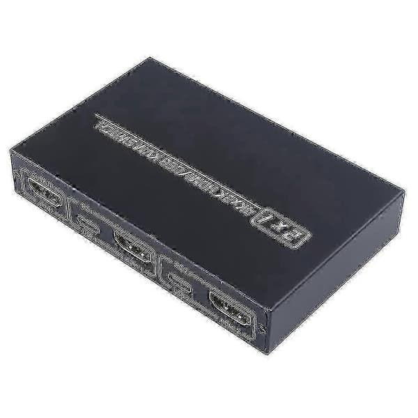 2-ports HDMI USB KVM 4K Switch Splitter til delt skærm, tastatur og mus, adaptiv EDID - HDCP printer Plug and Play sort