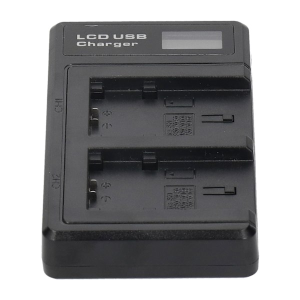 Batterioplader i plast med LCD-display, dobbelt kameraopladning til NP-FV100