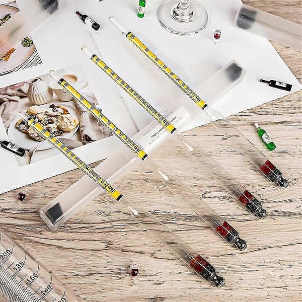 st hydrometer alkohol, alkoholmåler til destillation af alkohol 0-200 proof og 0-100 tralle, specifik