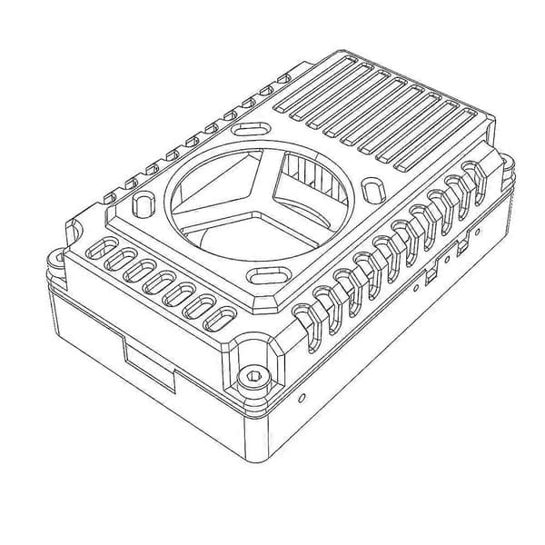 7.2G 7W VTX 64CH FPV Audio Video Transmitter 15V-36V 2-8S med køleplade og blæser til FPV RC Long Range Drone Musta
