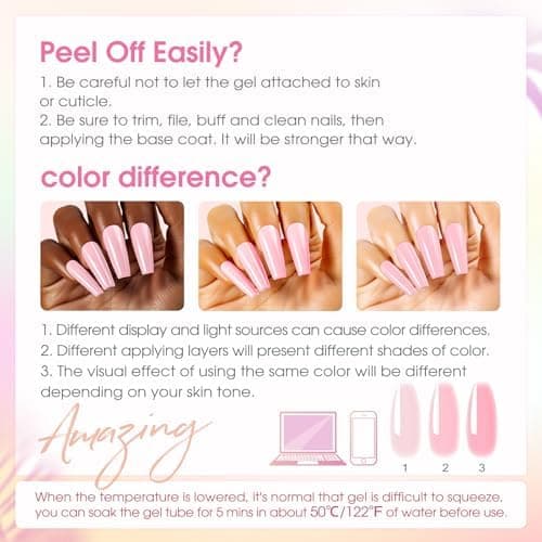 【03】Complete Polygel Set, 16 Pieces, 10ml Extension Gel for Nails with UV Lamp