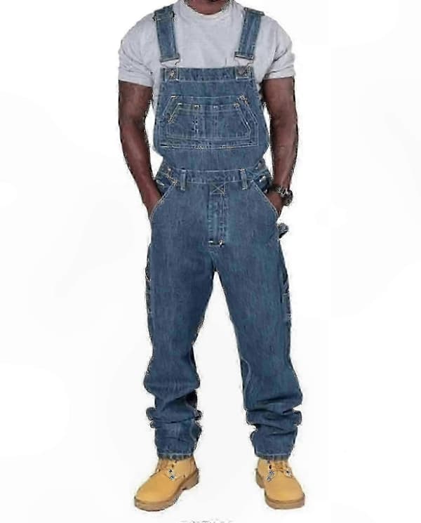Herrejeans med afslappet pasform, justerbare stropper og flere lommer XL