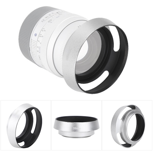 2 st Aluminiumlegering Ihålig Objektivskydd 39 mm för Leica Kamera Silver