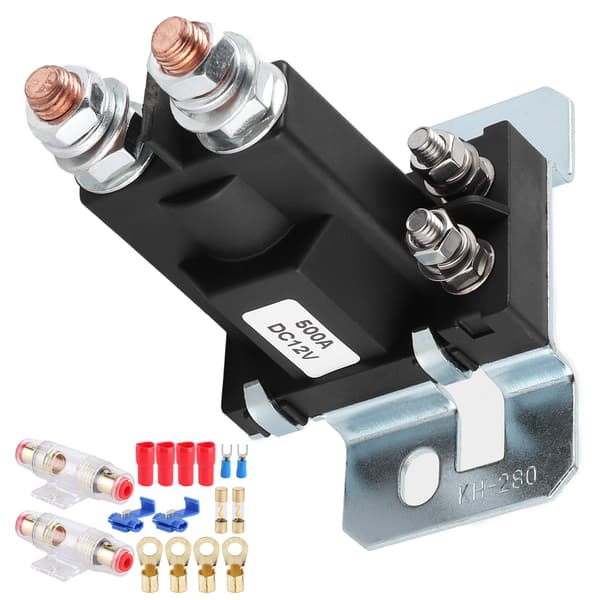 DC Relæ 12V/500A Sikringsholder 100A Sikringer Dobbelt Batteri Ladeisolator til Bil RV Yacht