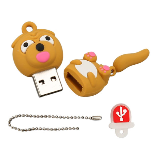 Sarjakuva USB-muistitikku Söpö koira USB2.0-liitäntä Plug and Play Nopea muisti Valokuvien videotiedostojen peukalo 128G