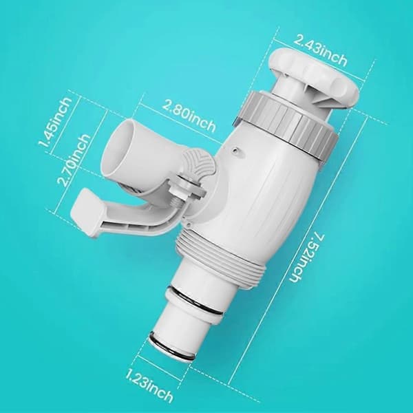 Poolslangeadapter, poolslangeholder og stempelventil, poolreservedele til fritstående pools, A A