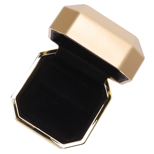 LED Ljus Ring Box Smyckeskrin Presentförpackning Smyckesförvaring Fodral för Förlovning Bröllop Gyllene