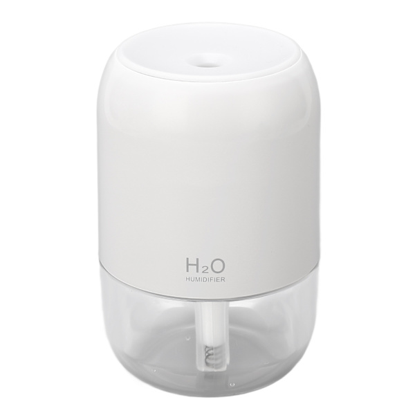200ml Aromaterapi Diffuser Aroma Diffuser Aromaterapimaskin Mist Luftfuktare med 7 Färgglada Stämningsljus för Hushåll Sovrum Bil Skrivbord Vit