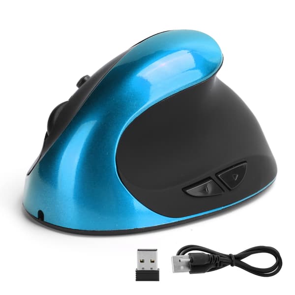 Optisk Vertikal Mus Trådløs 3. Gen Højre Hånds Ergonomisk Greb Kontor Gaming Computermus - Lyseblå