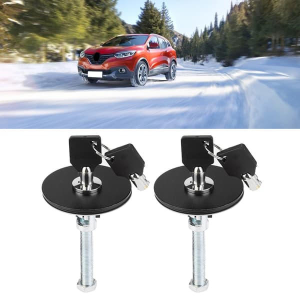 Universell Motorhuv Lås Kit för Bil - Säkra Ditt Fordon med Säkerhetsspärr (Svart)