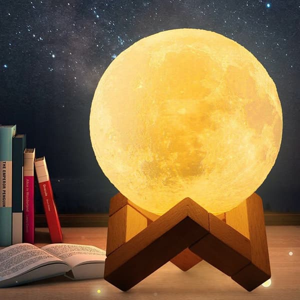 【03】Lampe - Månelampe 15 cm / Natlampe - Månelampe - Justerbar farve multifarve multifärg multicolor