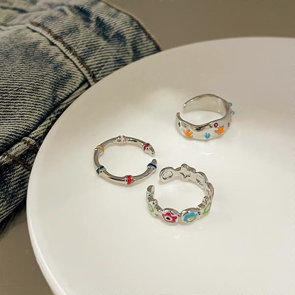 Blomsterstjerneringe Unikt design Justerbare fingerringe Åbningsringe Legeringsmateriale Velegnet til moderigtigt tøj Star