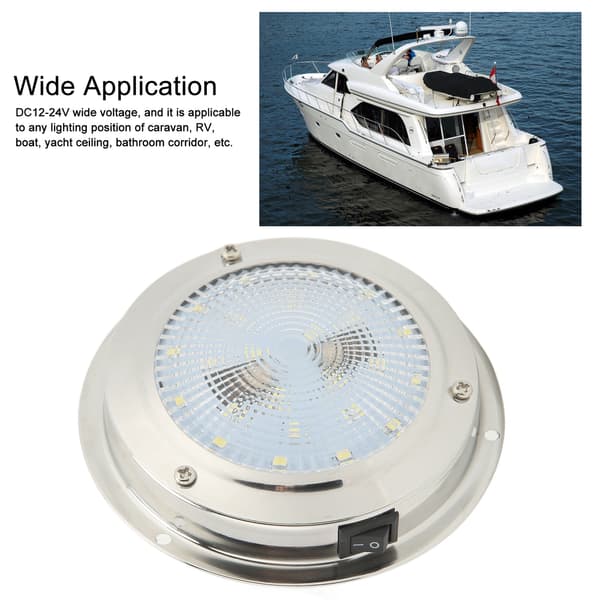 Marine Kabinelys - RV Loftlampe, IP65 Vandtæt, Rustfrit Stål Hus, DC12-24V
