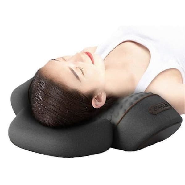 【03】Elektrisk massagepude med varme, multifunktionel afslappende nakkemassagepude kompatibel med voksne studerende Grå Almindelig