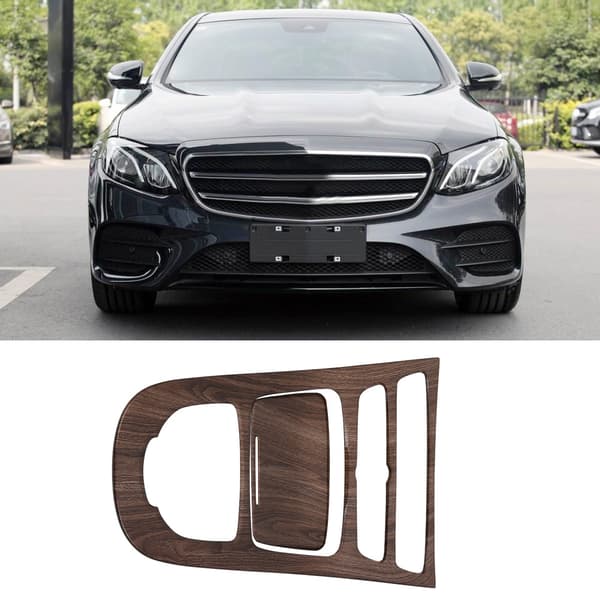 2 stk. Konsol Gear Shift Panel Cover Trim til Mercedes Benz E-klasse W213 16-18 Valnøddebrun Træ