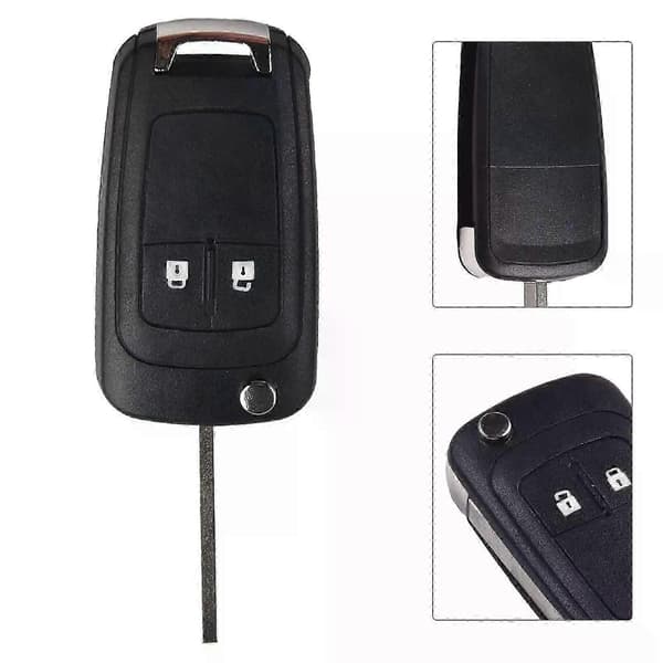 Vikbart nyckelhus med 2 knappar, vikbart reservnyckelhus för Opel Adam Astra J Cascade, för Opel Mokka, för Opel Insignia