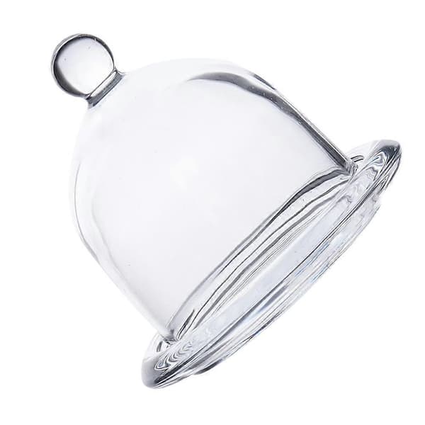 set dessertfat glasform med transparent lock fruktfat matbehållare (liten storlek) White 9.50X9.50X9.00CM
