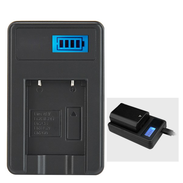 NP-45/ Li-40B Kamera Batteri Enkelt Oplader USB Opladning med LCD Skærm Sort