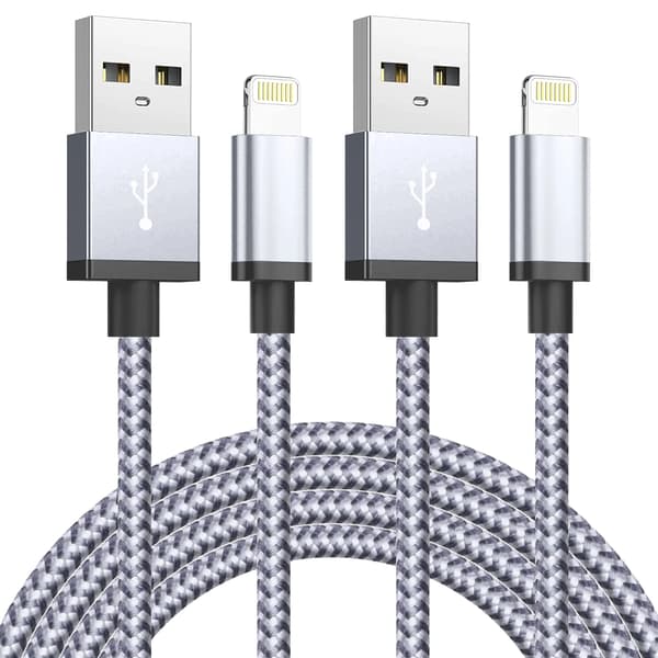 【03】2-pack Ultralång snabbladdande USB-kabel för iPhone 14 8 7 Plus 13 12 11 Pro Max XS XR USB-laddare datakabel flätad kabel 2 st 2PCS 2PCS 3m