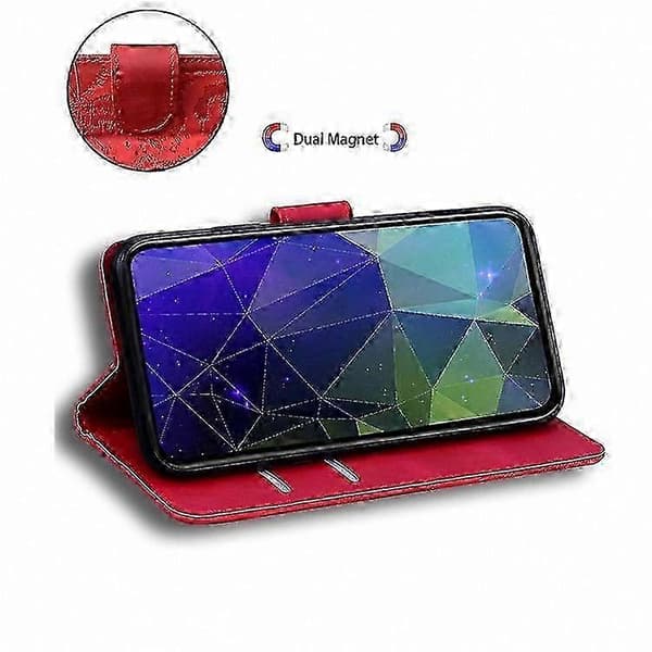 Pungcover med tigerpræget læder til Galaxy A26 5G Red
