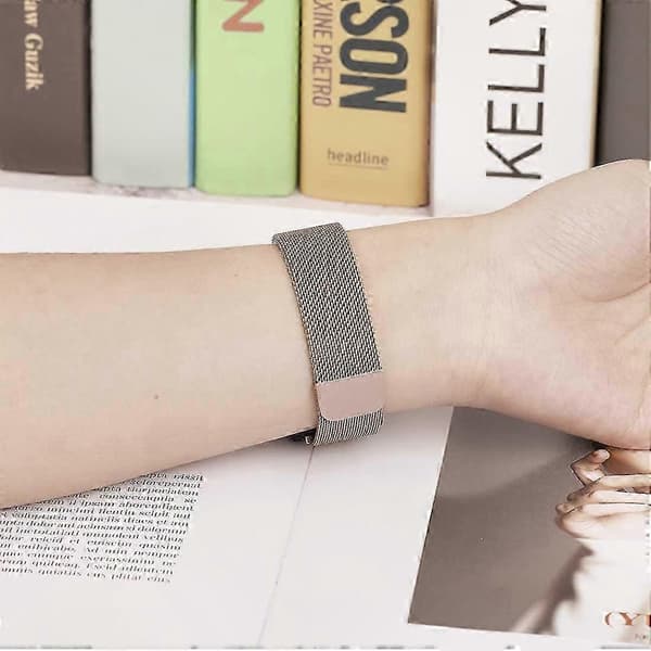 Rustfrit stålnetarmbånd til Vivoactive 3, Venu smartwatches Pink gold Rose Gold