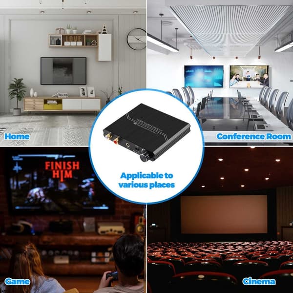 HDMI Audio Extractor Adapter HDMI till Optisk SPDIF 3.5mm Stereo L/R Ljudkonverterare Volymkontroll