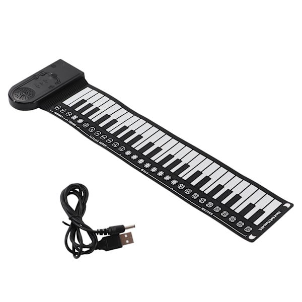 Handrullad Piano 49 Tangenter Portabelt Vikbart Elektriskt Keyboard Piano med Högtalare för Nybörjare Musikinstrument