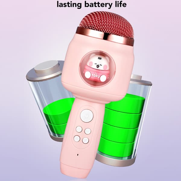 Sød børnemikrofon trådløs Bluetooth dejlig husholdningshåndholdt mikrofon til fest pink